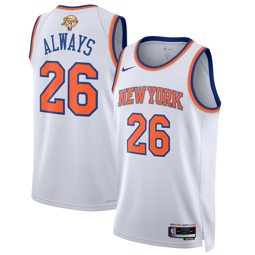 New York Knicks Nike Unisex 2026 NBA Finals Champions Always 26 Swingman Jersey - White - Association Edition