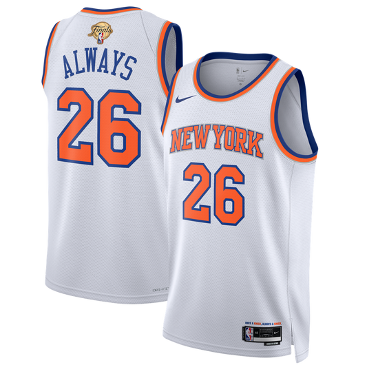 New York Knicks Nike Unisex 2026 NBA Finals Champions Always 26 Swingman Jersey - White - Association Edition