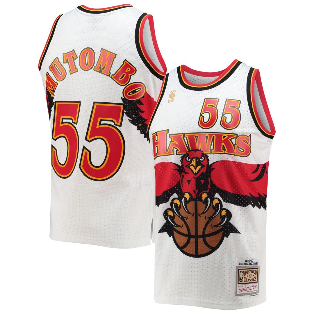 Atlanta Hawks Dikembe Mutombo Mitchell & Ness 1996/97 Hardwood Classics Swingman Jersey - White