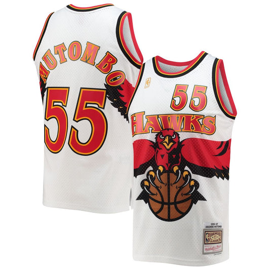 Atlanta Hawks Dikembe Mutombo Mitchell & Ness 1996/97 Hardwood Classics Swingman Jersey - White