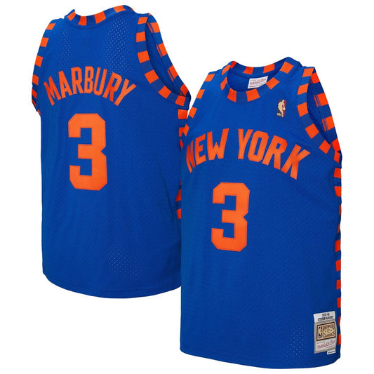 New York Knicks Stephon Marbury Mitchell & Ness 2005/06 Hardwood Classics Swingman Jersey - Blue