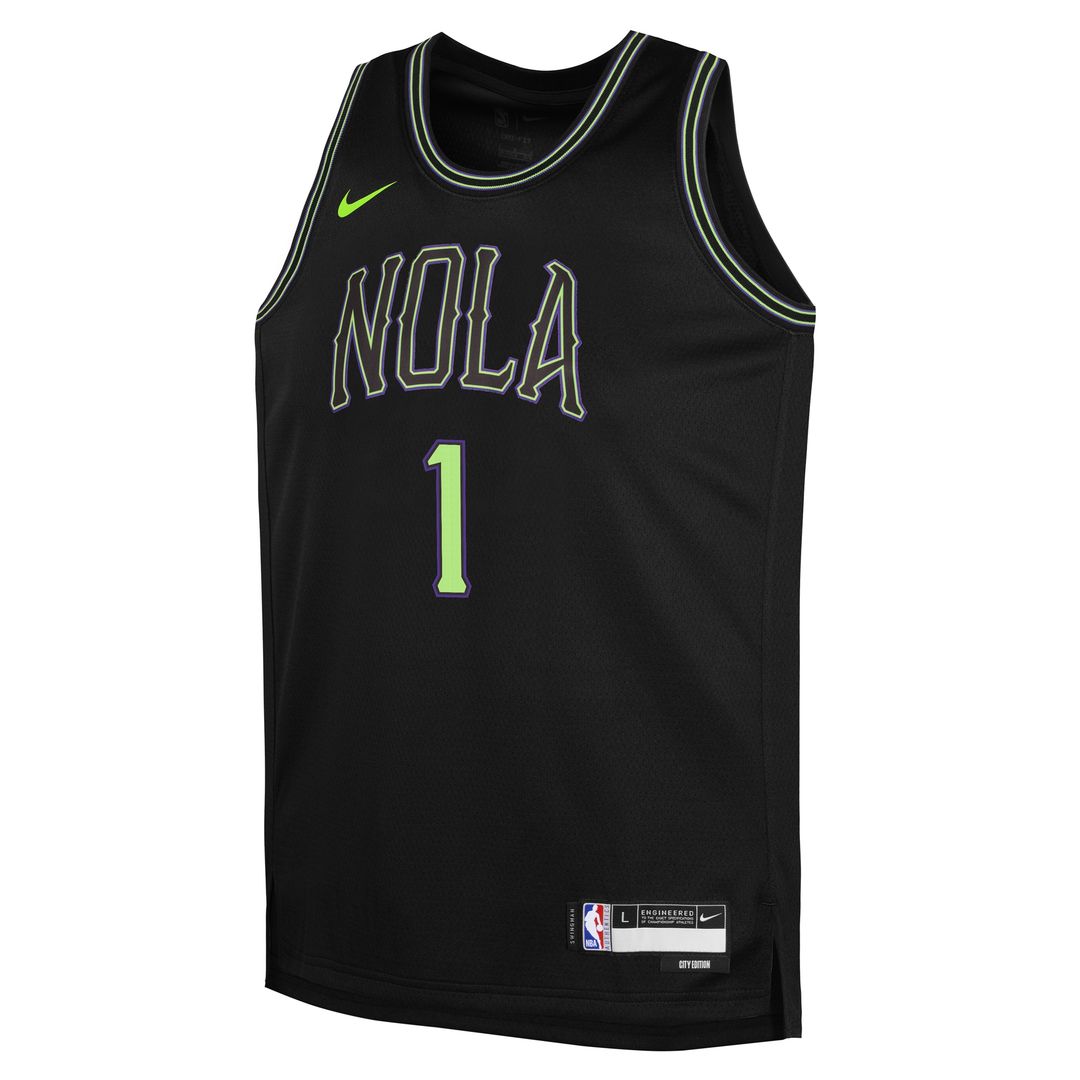 New Orleans Pelicans Zion Williamson Nike Youth 2025/26 City Edition Swingman Jersey - Black