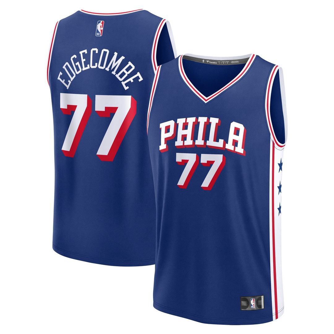 Philadelphia 76ers V. J. Edgecombe Fanatics Youth 2025 NBA Draft First Round Pick Fast Break Replica Jersey - Icon Edition - Royal