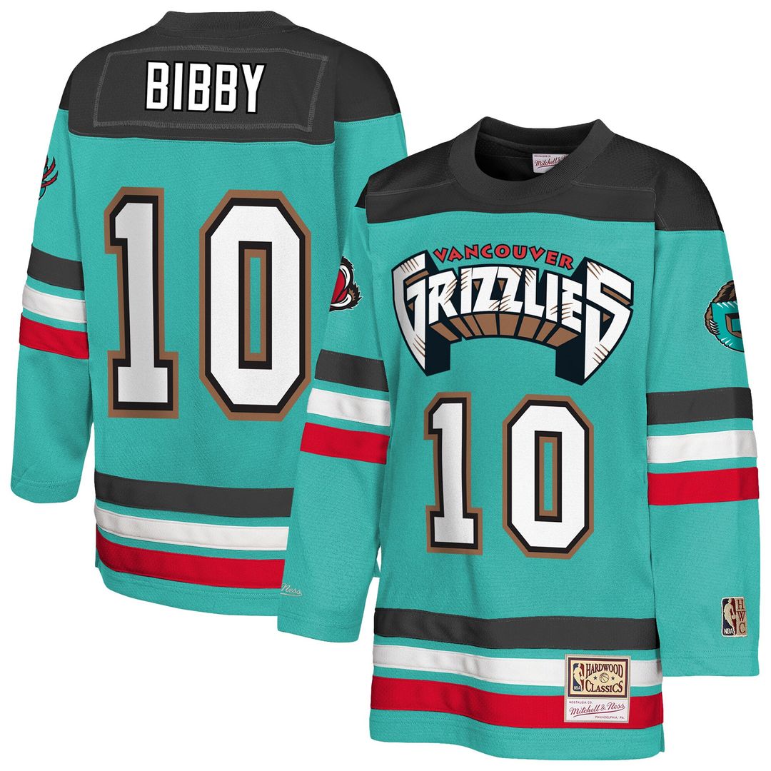 Memphis Grizzlies Mike Bibby Mitchell & Ness Youth Maxxed Out 2.0 Fashion Hockey Jersey - Turquoise