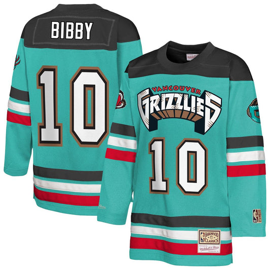 Memphis Grizzlies Mike Bibby Mitchell & Ness Youth Maxxed Out 2.0 Fashion Hockey Jersey - Turquoise
