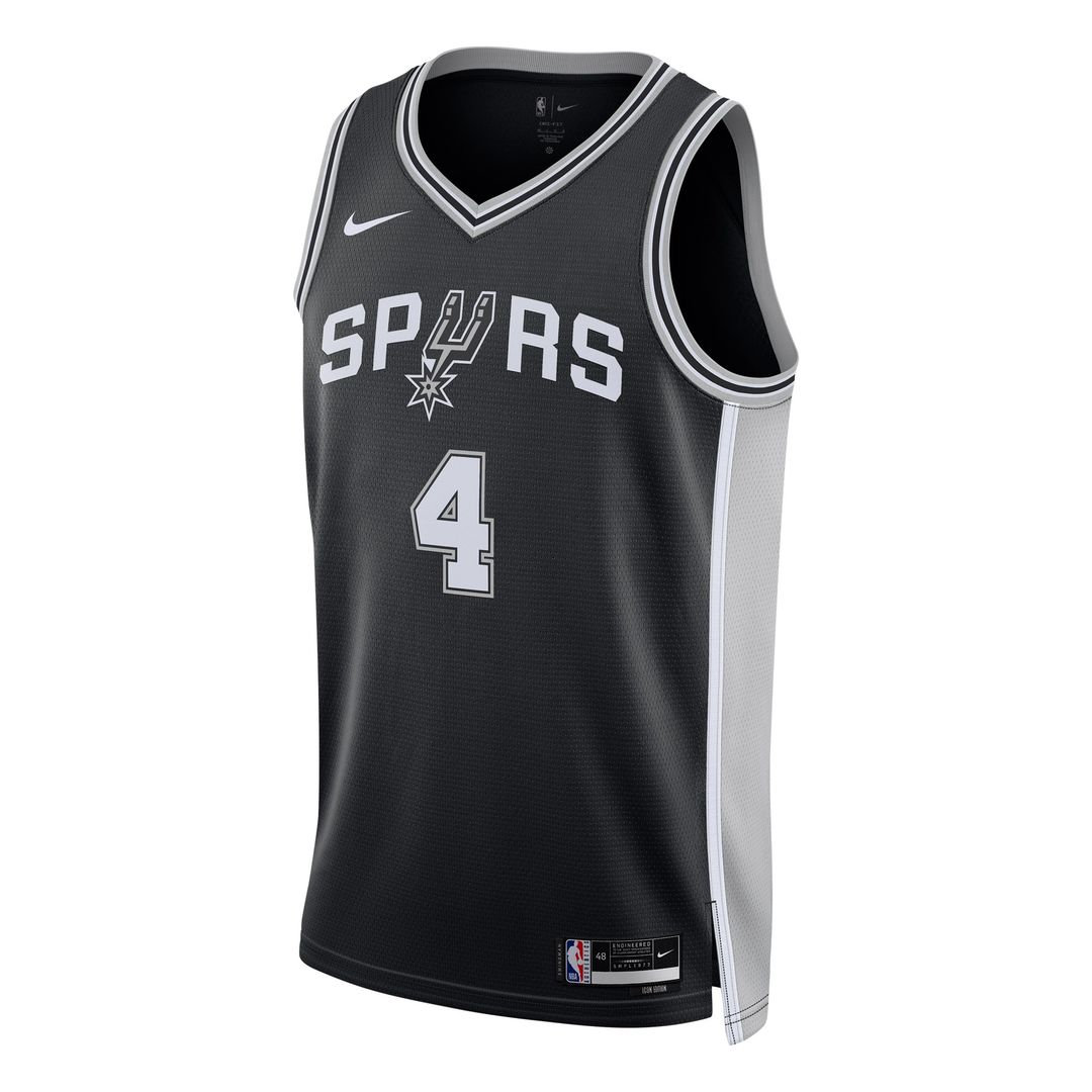 San Antonio Spurs De'Aaron Fox Nike Unisex Swingman Player Jersey - Icon Edition - Black