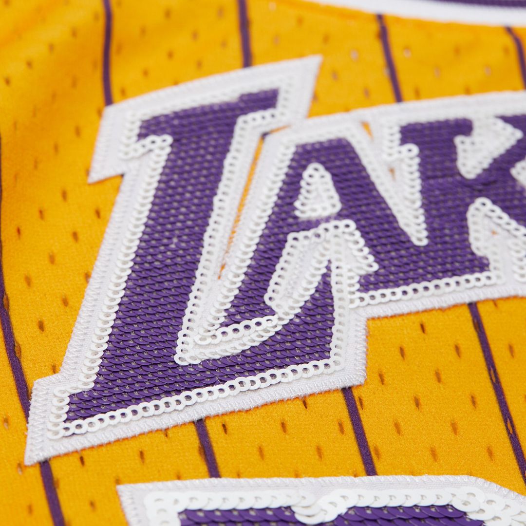 Los Angeles Lakers Magic Johnson Mitchell & Ness x DANNIJO Women's Fashion Cropped Basketball Jersey - Yellow