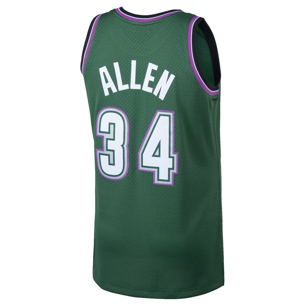 Milwaukee Bucks Ray Allen Mitchell & Ness 1996/97 Hardwood Classics Swingman Jersey - Kelly Green