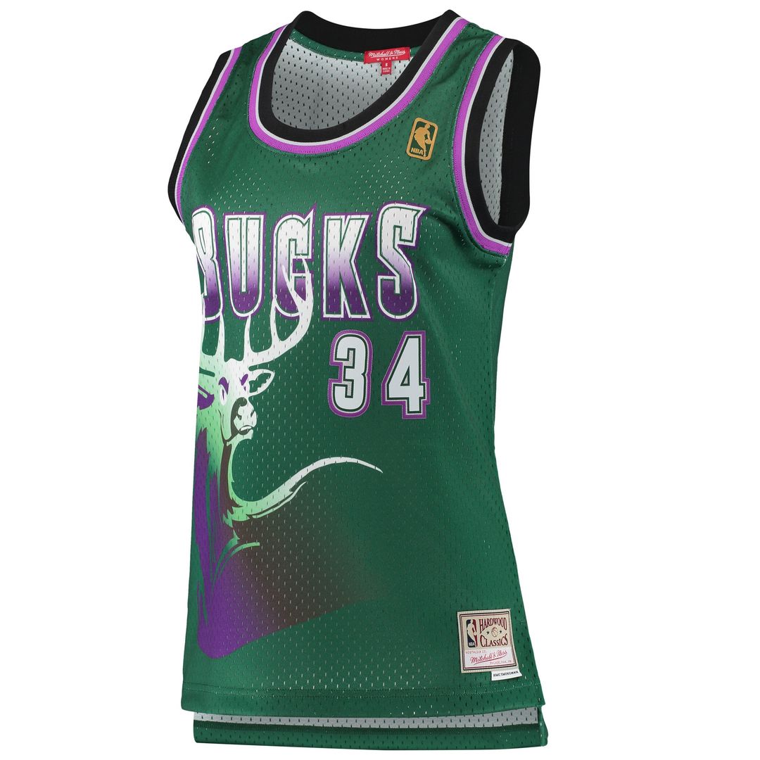 Milwaukee Bucks Ray Allen Mitchell & Ness Women's 1996/97 Hardwood Classics Swingman Jersey - Green