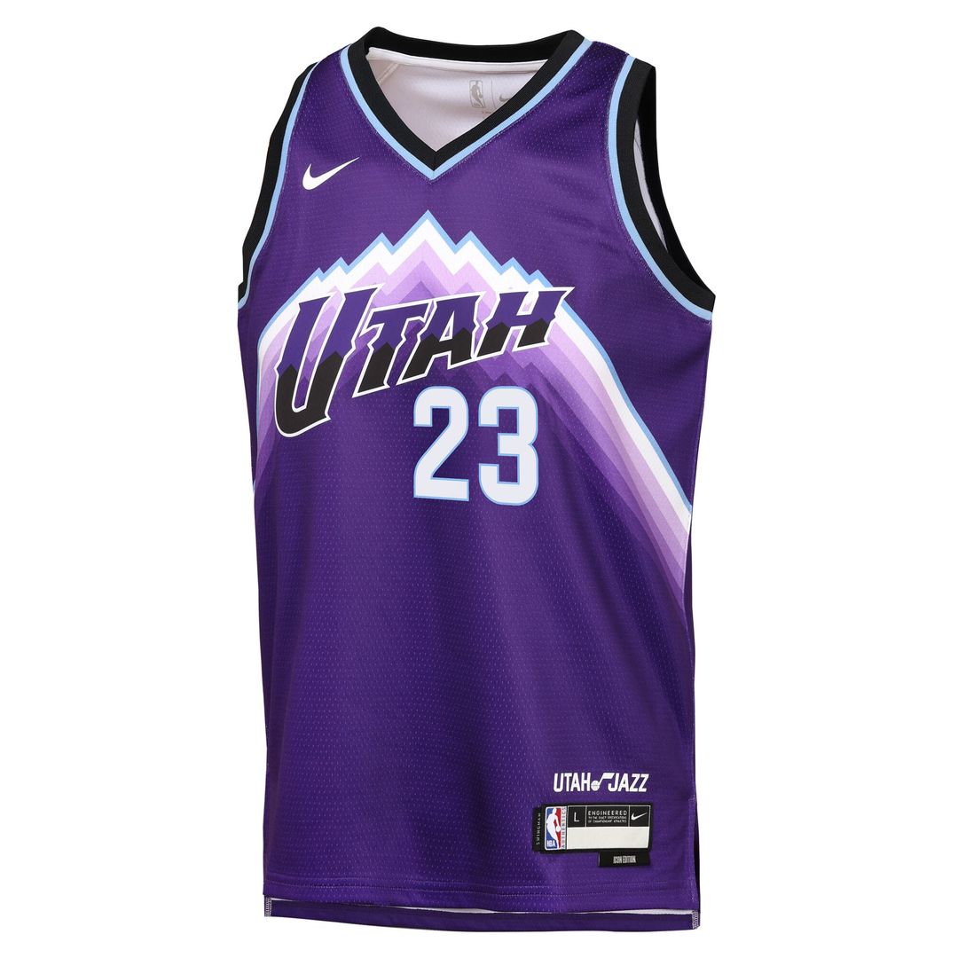 Utah Jazz Lauri Markkanen Nike Youth Icon Edition Swingman Jersey - Purple