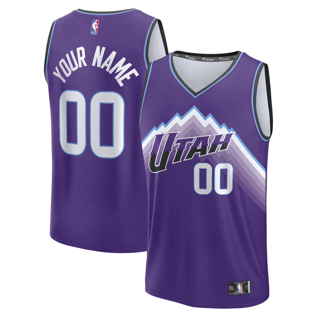 Utah Jazz Fanatics Fast Break Replica Custom Jersey - Purple - Icon Edition