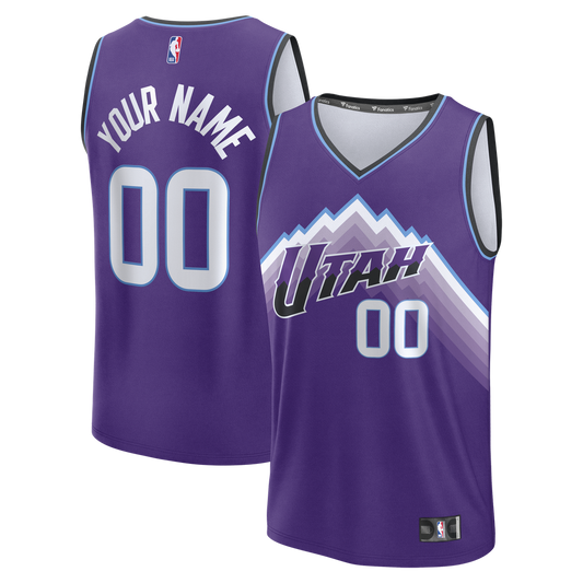 Utah Jazz Fanatics Fast Break Replica Custom Jersey - Purple - Icon Edition