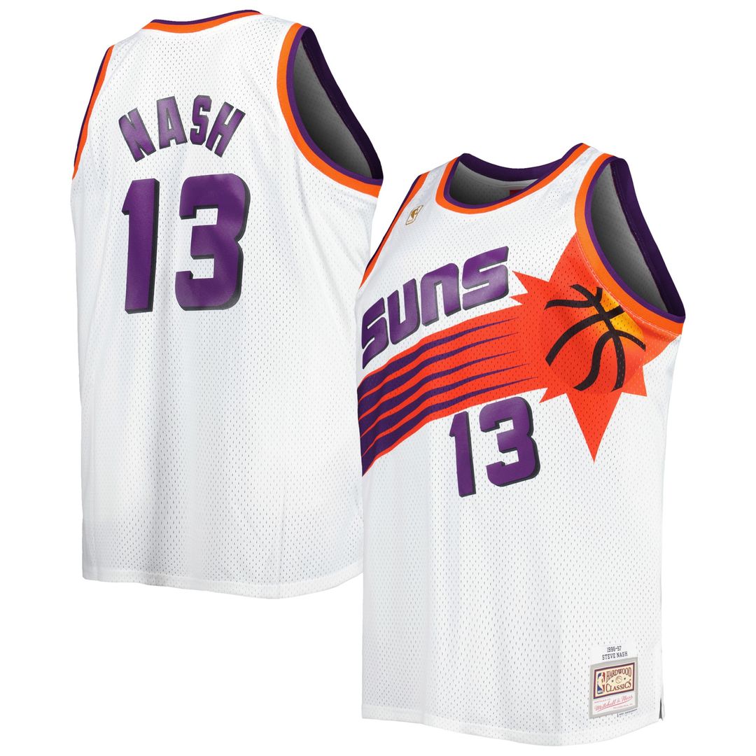 Phoenix Suns Steve Nash Mitchell & Ness Big & Tall Hardwood Classics 1996/97 Swingman Jersey - White