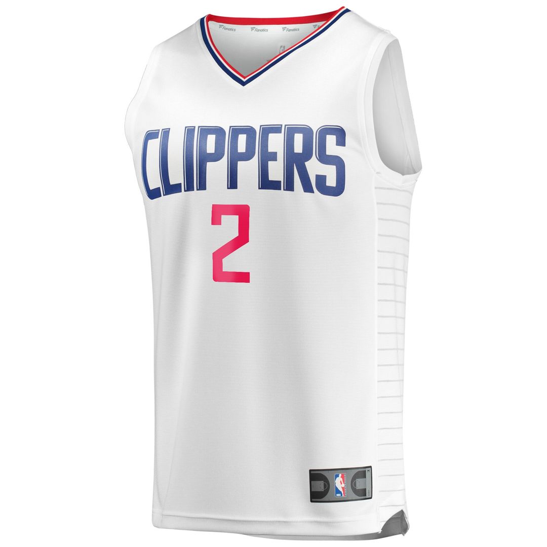 LA Clippers Kawhi Leonard Fanatics Fast Break Replica Player Jersey - White - Association Edition