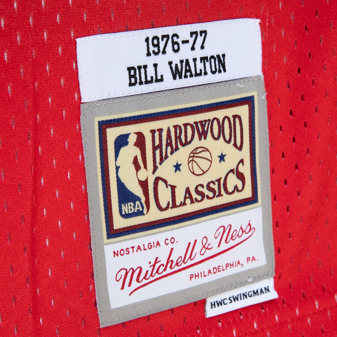 Portland Trail Blazers Bill Walton Mitchell & Ness 1976/77 Hardwood Classics Fadeaway Swingman Player Jersey - Red/Black