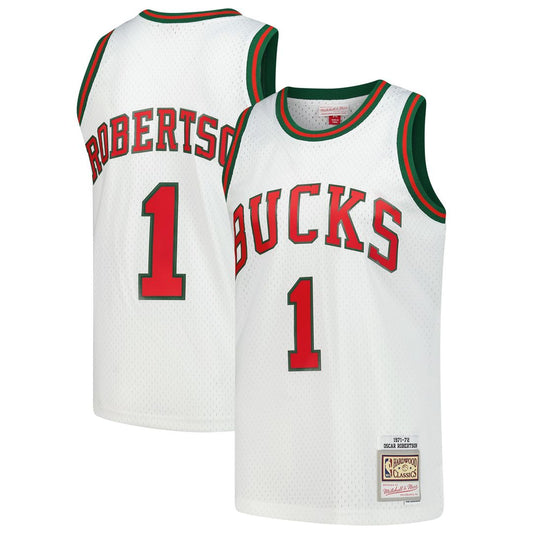 Milwaukee Bucks Oscar Robertson Mitchell & Ness Hardwood Classics Swingman Jersey - White