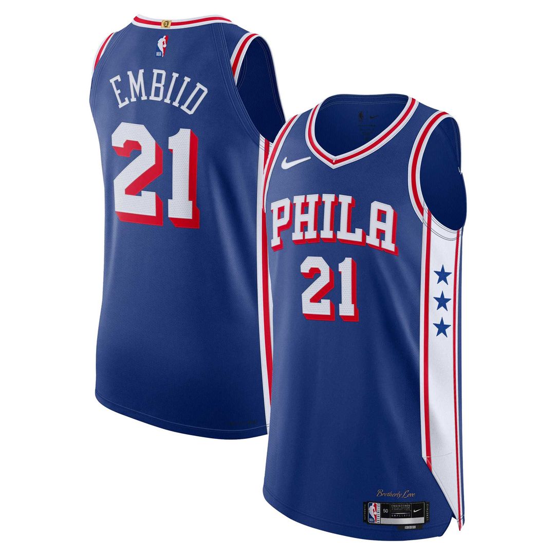 Philadelphia 76ers Joel Embiid Nike Authentic Jersey - Icon Edition - Royal