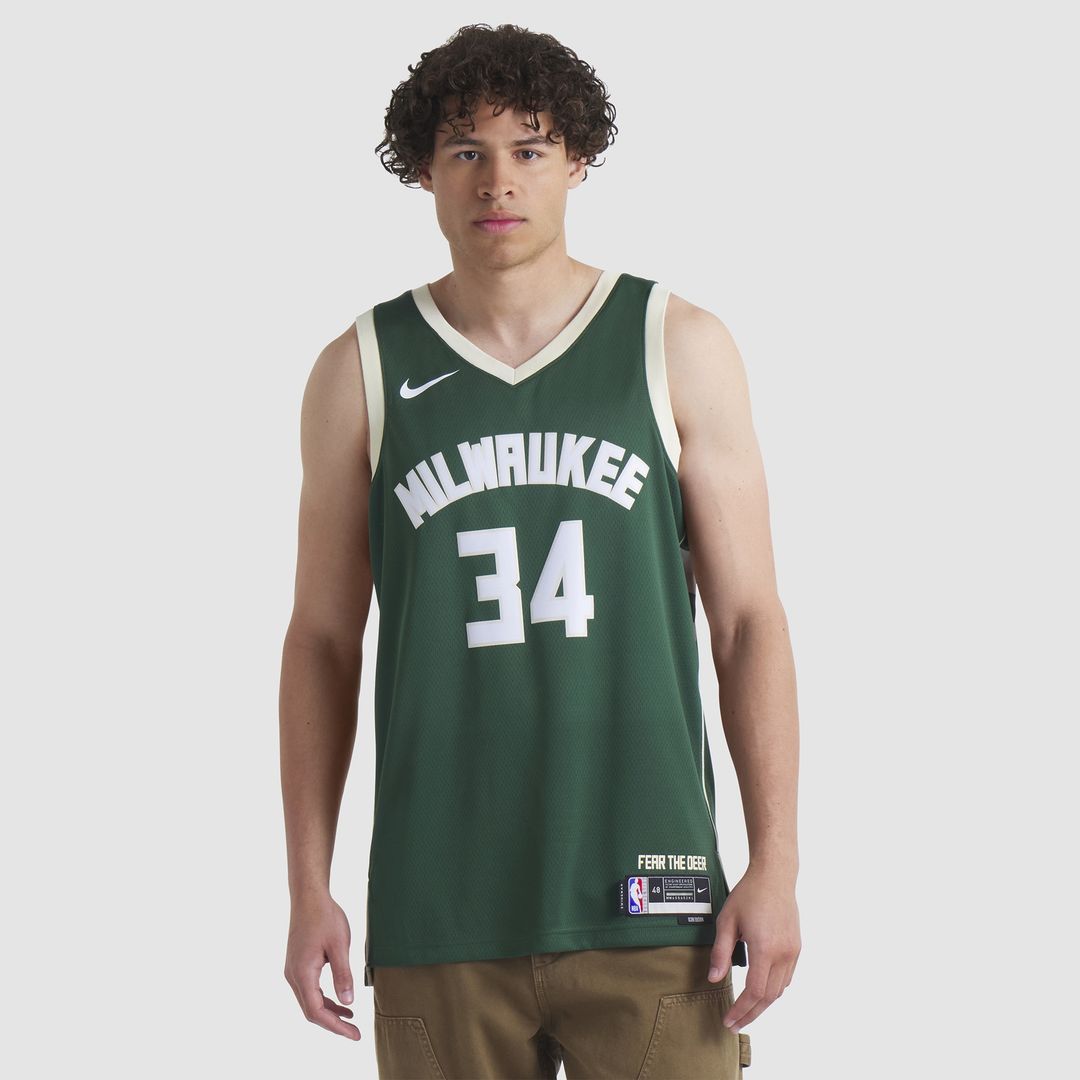 Milwaukee Bucks Giannis Antetokounmpo Nike Unisex Swingman Jersey - Icon Edition - Hunter Green
