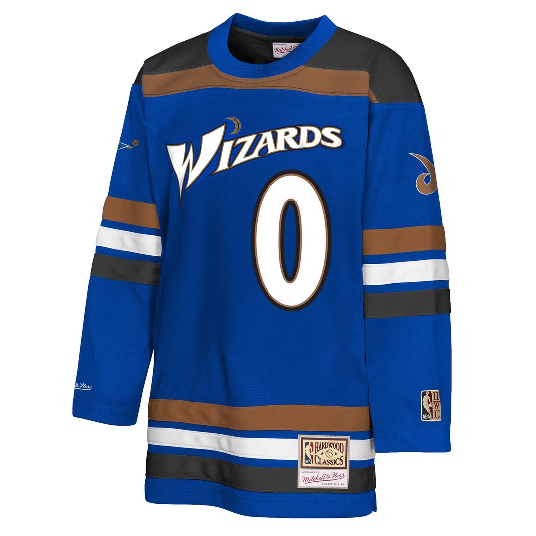 Washington Wizards Gilbert Arenas Mitchell & Ness Youth Maxxed Out 2.0 Fashion Hockey Jersey - Blue