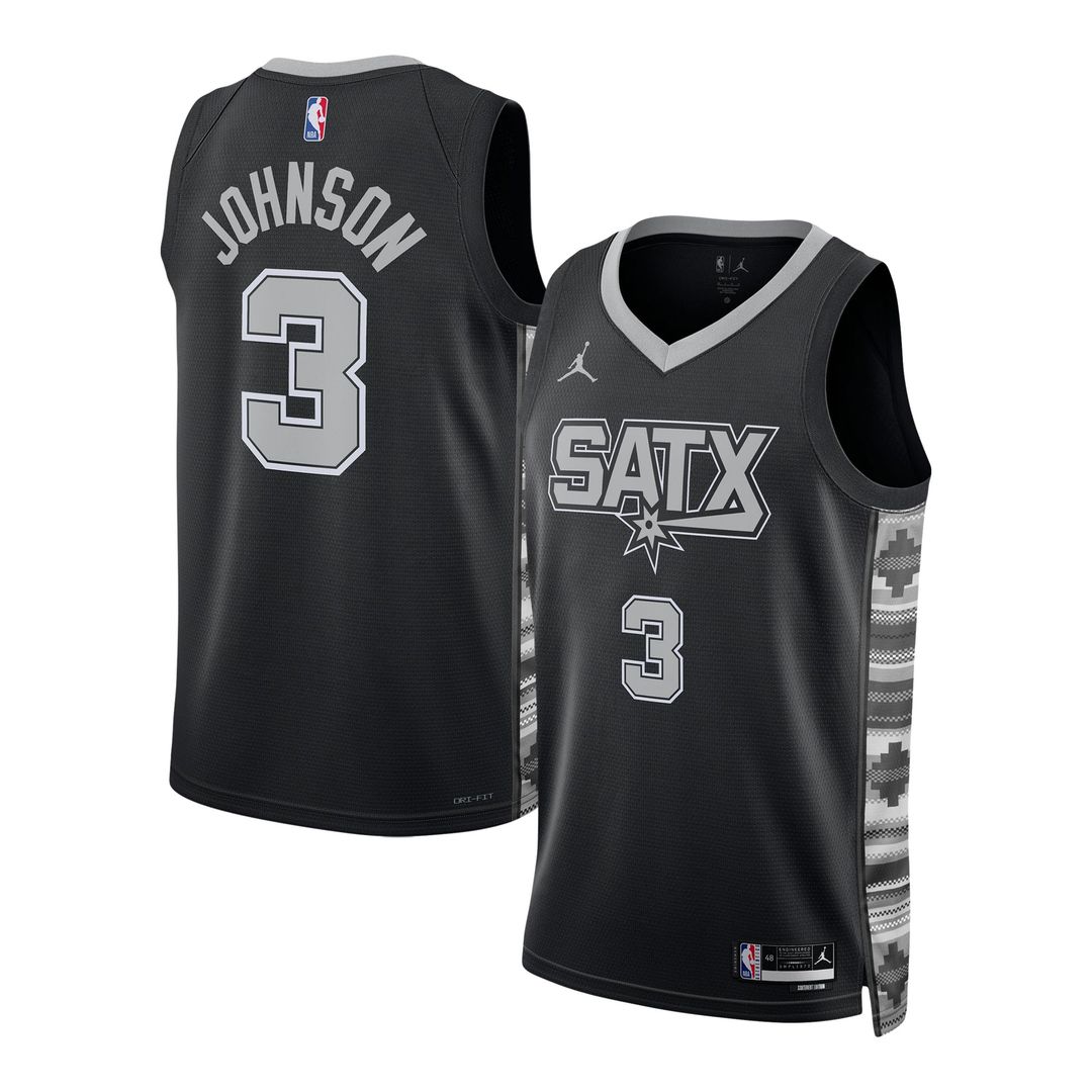 San Antonio Spurs Keldon Johnson Jordan Brand Unisex Swingman Jersey - Statement Edition - Black