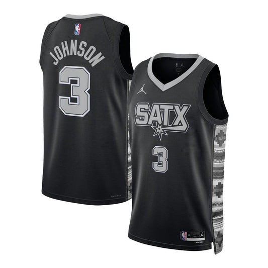 San Antonio Spurs Keldon Johnson Jordan Brand Unisex Swingman Jersey - Statement Edition - Black