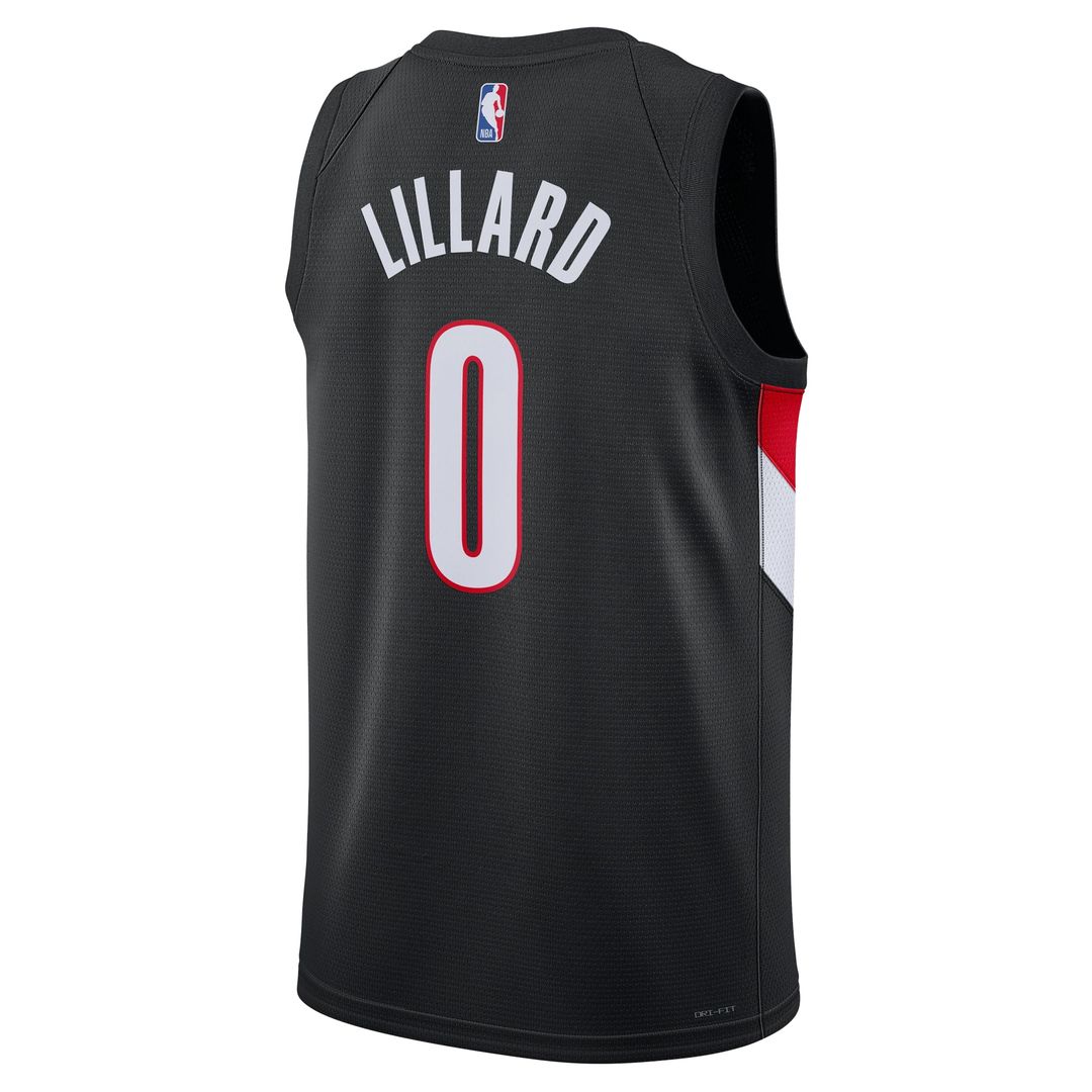 Portland Trail Blazers Damian Lillard Nike Unisex Swingman Player Jersey - Icon Edition - Black