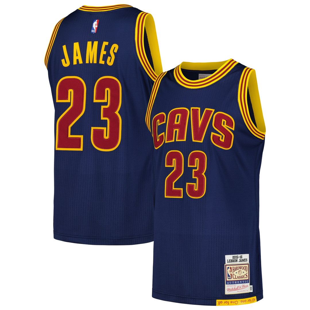 Cleveland Cavaliers LeBron James Mitchell & Ness 2015/16 Hardwood Classics Authentic Jersey - Navy