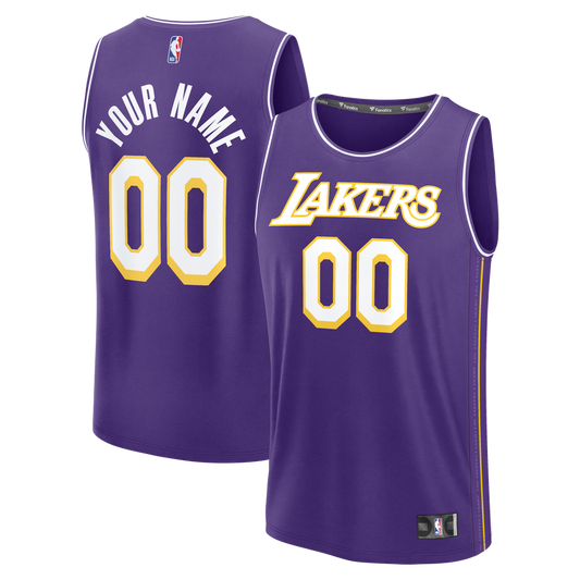 Los Angeles Lakers Fanatics Youth Fast Break Custom Jersey - Statement Edition - Purple