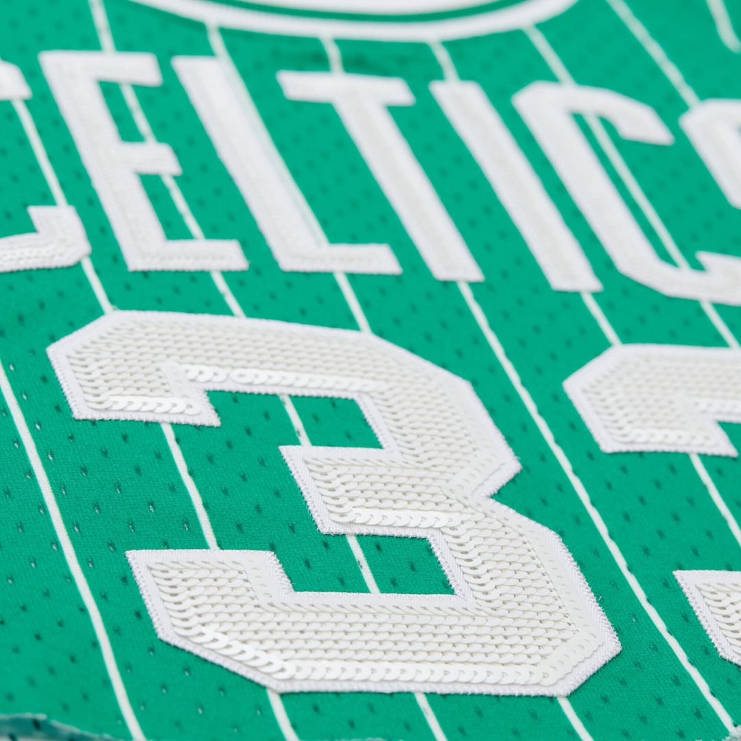 Boston Celtics Larry Bird Mitchell & Ness x DANNIJO Women's Fashion Cropped Basketball Jersey - Kelly Green