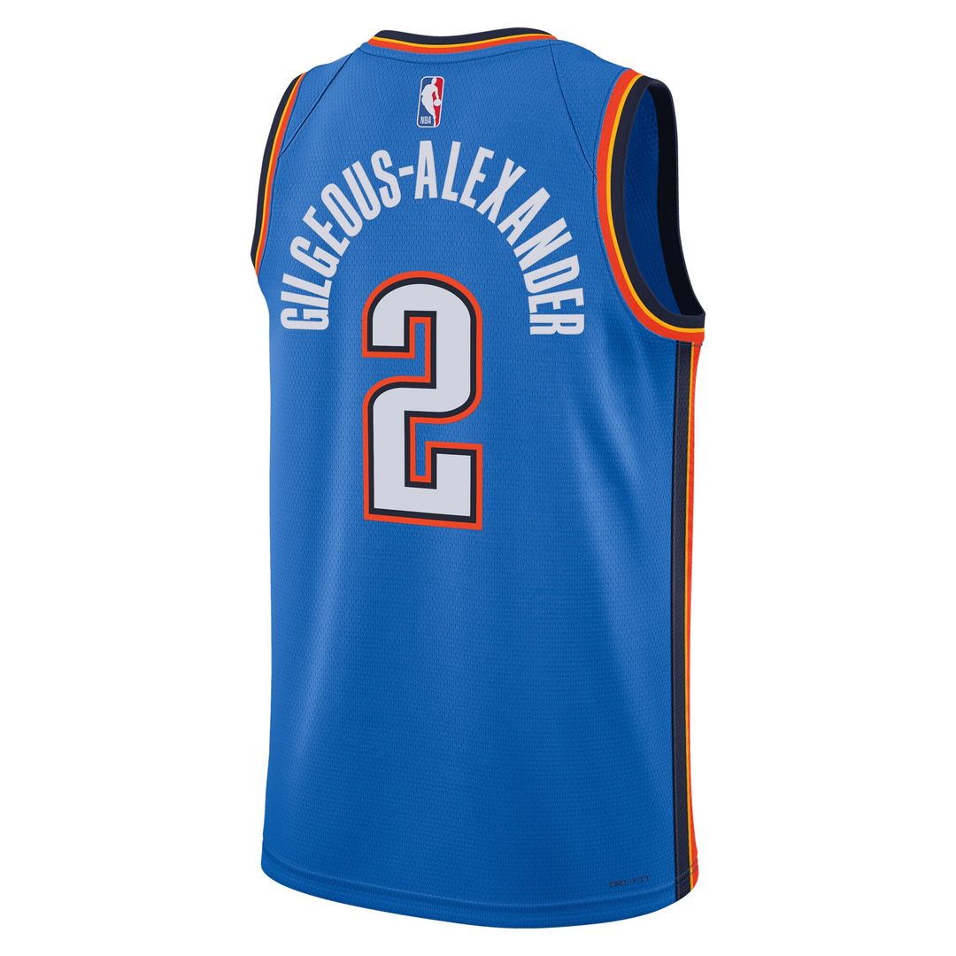 Oklahoma City Thunder Shai Gilgeous - Alexander Nike Unisex Badge Swingman Replica Jersey - Icon Edition - Blue