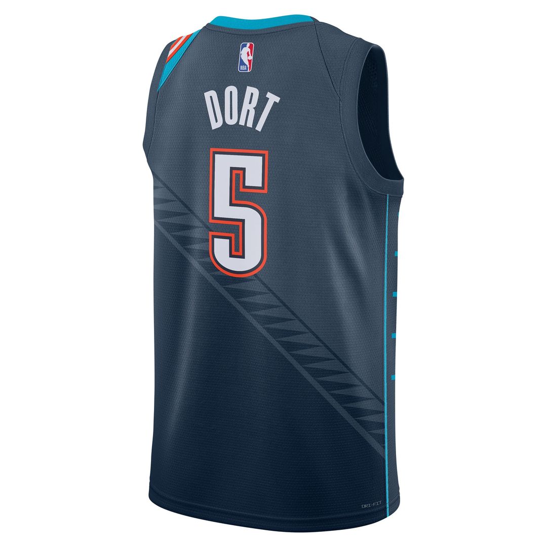 Oklahoma City Thunder Luguentz Dort Nike Unisex 2025/26 Swingman Jersey - Navy - City Edition