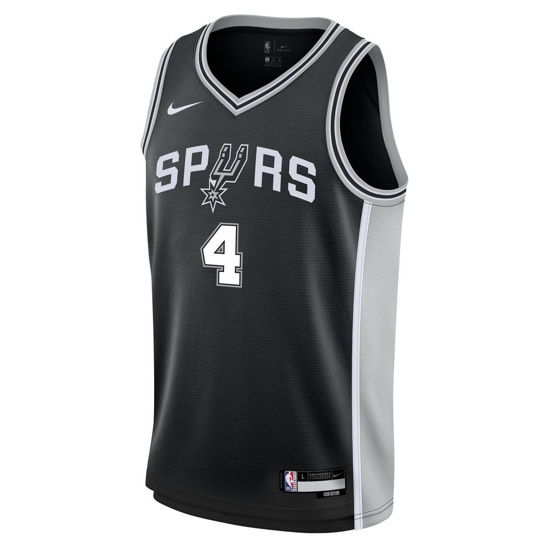 San Antonio Spurs De'Aaron Fox Nike Youth Swingman Jersey - Icon Edition - Black