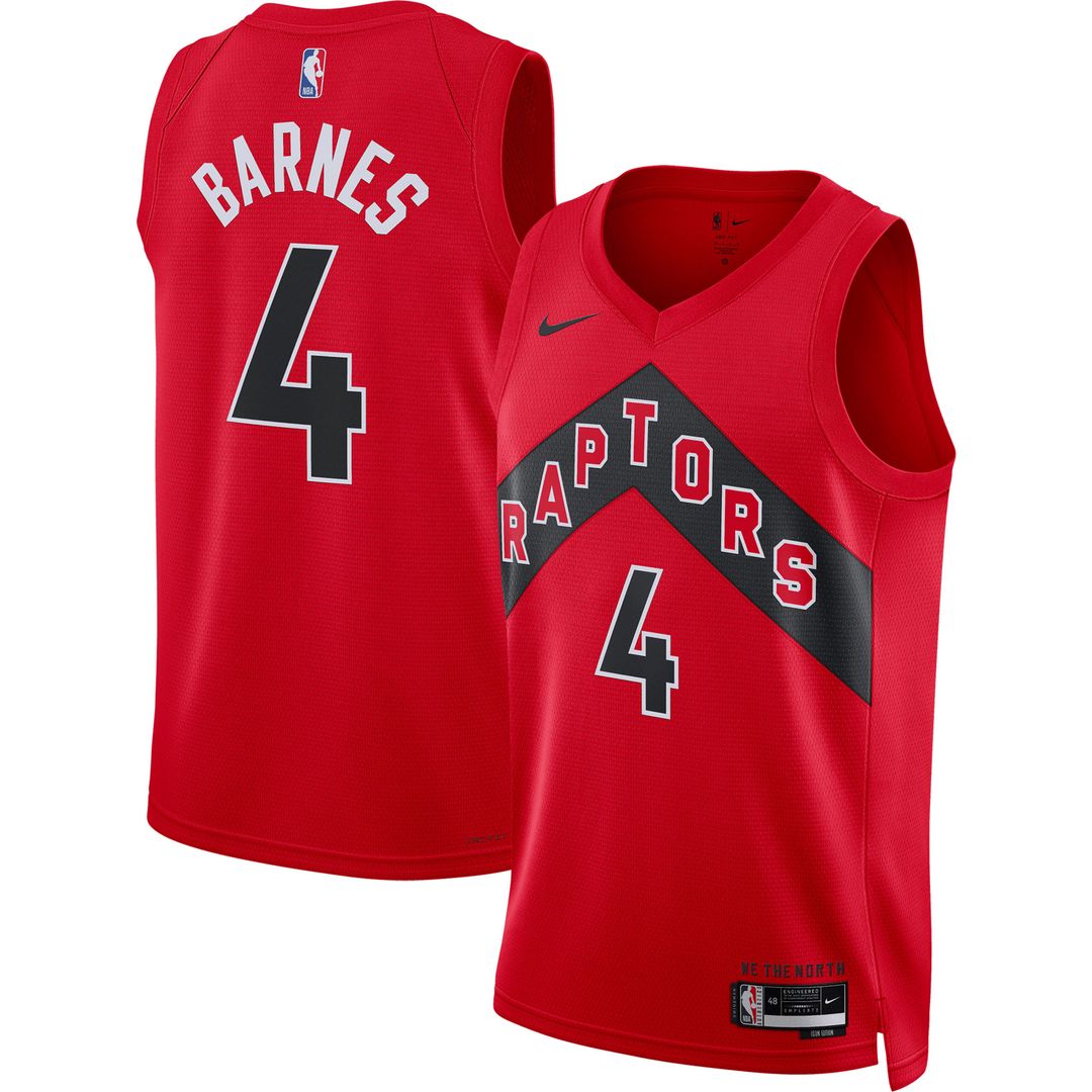 Toronto Raptors Scottie Barnes Nike Unisex Swingman Jersey - Icon Edition - Red