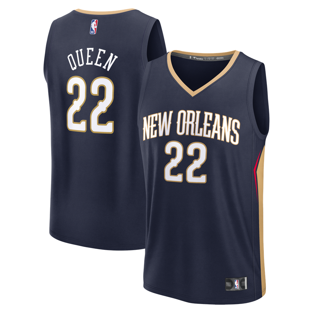 New Orleans Pelicans Derik Queen Fanatics Fast Break Replica Jersey - Icon Edition - Navy