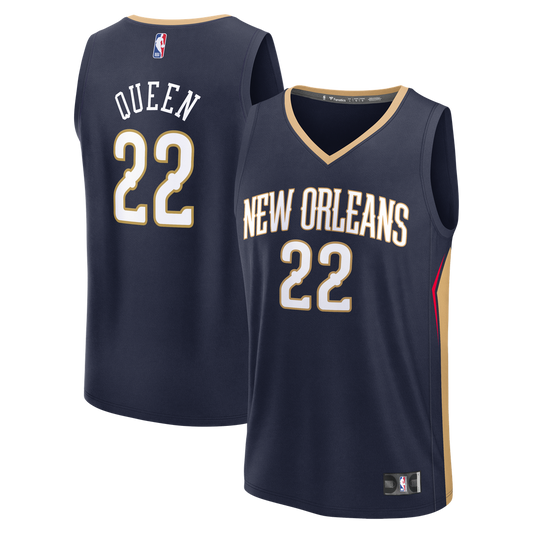 New Orleans Pelicans Derik Queen Fanatics Fast Break Replica Jersey - Icon Edition - Navy