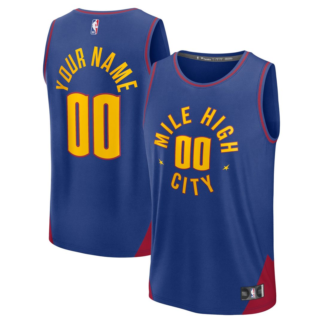 Denver Nuggets Fanatics Youth Fast Break Custom Replica Jersey - Navy - Icon Edition