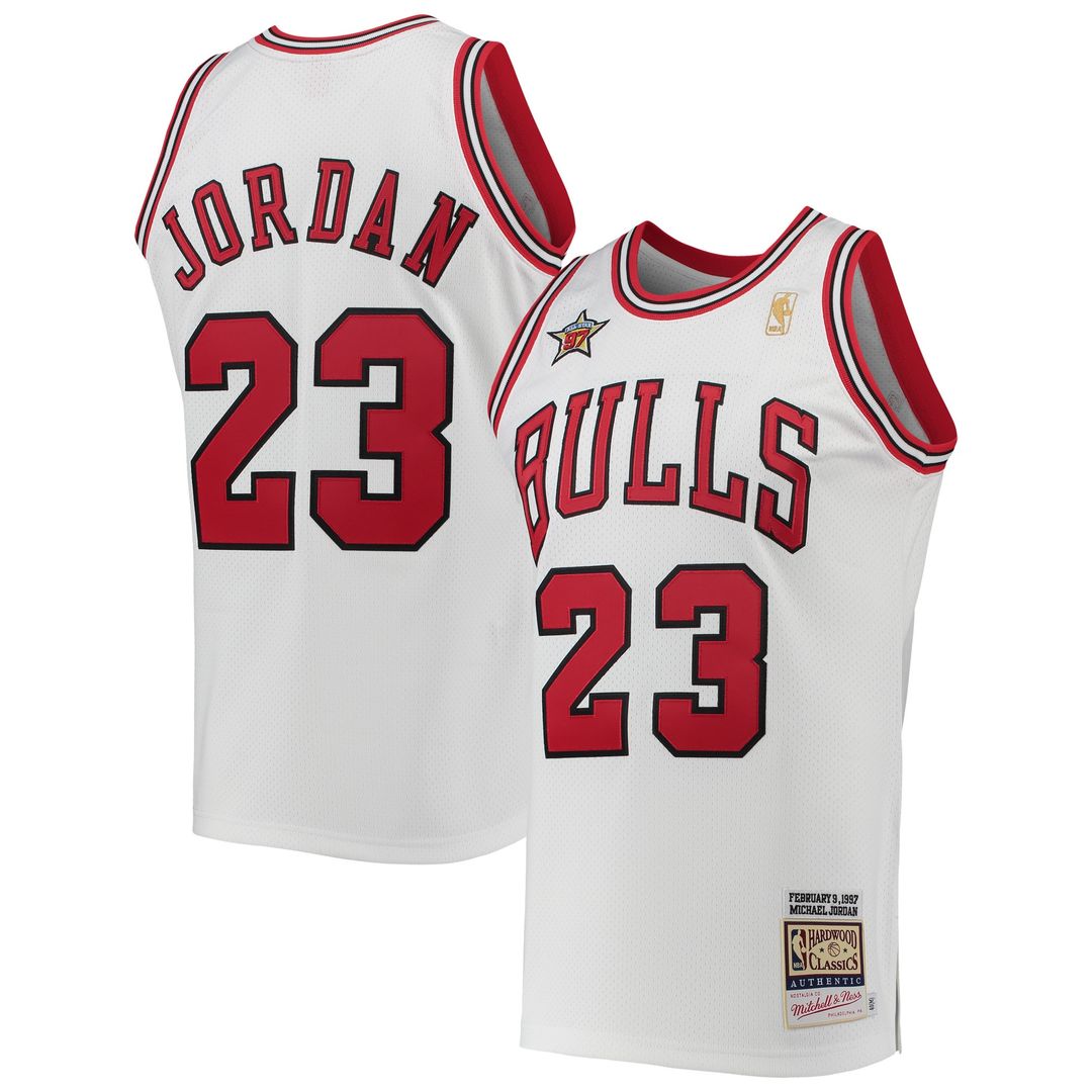 Chicago Bulls Michael Jordan Mitchell & Ness 1997 NBA All - Star Game Hardwood Classics Authentic Jersey - White