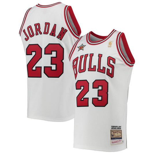 Chicago Bulls Michael Jordan Mitchell & Ness 1997 NBA All - Star Game Hardwood Classics Authentic Jersey - White