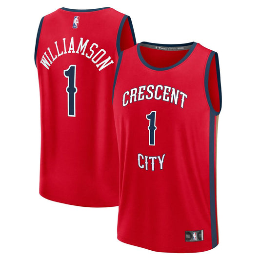 New Orleans Pelicans Zion Williamson Fanatics Fast Break Replica Jersey - Statement Edition - Red