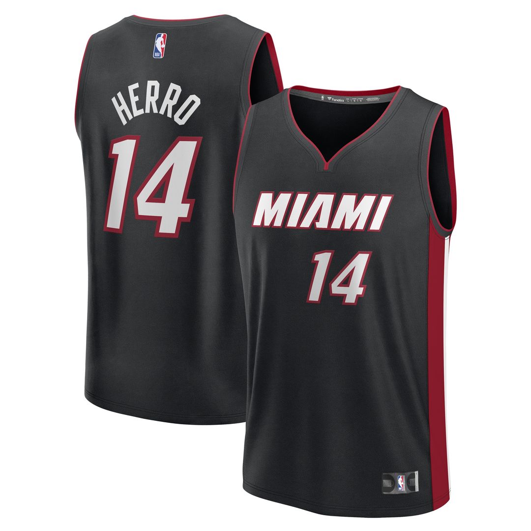 Miami Heat Tyler Herro Fanatics Fast Break Replica Player Jersey - Black - Icon Edition