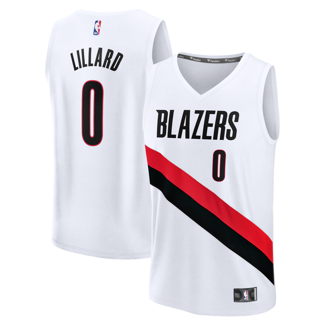 Portland Trail Blazers Damian Lillard Fanatics Youth Fast Break Replica Jersey - White - Association Edition