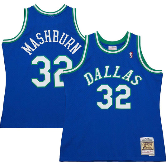 Dallas Mavericks Jamal Mashburn Mitchell & Ness 1993/94 Hardwood Classics Swingman Jersey - Blue