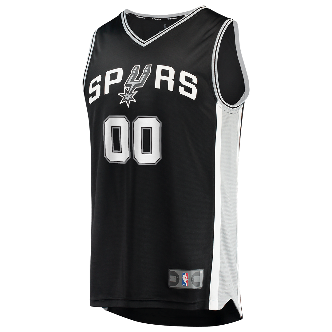 San Antonio Spurs Fanatics 2026 NBA Finals Patch Fast Break Custom Jersey - Black - Icon Edition