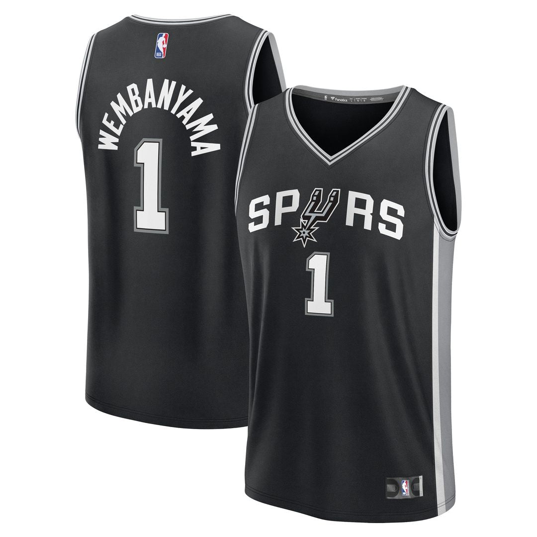 San Antonio Spurs Victor Wembanyama Fanatics Youth Fast Break Replica Player Jersey - Icon Edition - Black