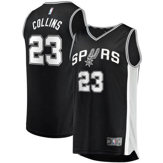 San Antonio Spurs Zach Collins Fanatics Fast Break Replica Jersey - Icon Edition - Black