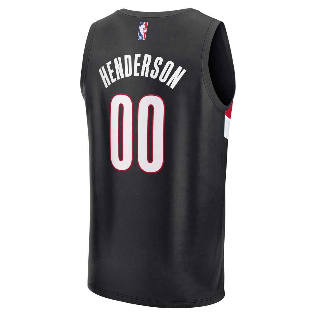 Portland Trail Blazers Scoot Henderson Fanatics Youth Fast Break Replica Player Jersey - Icon Edition - Black