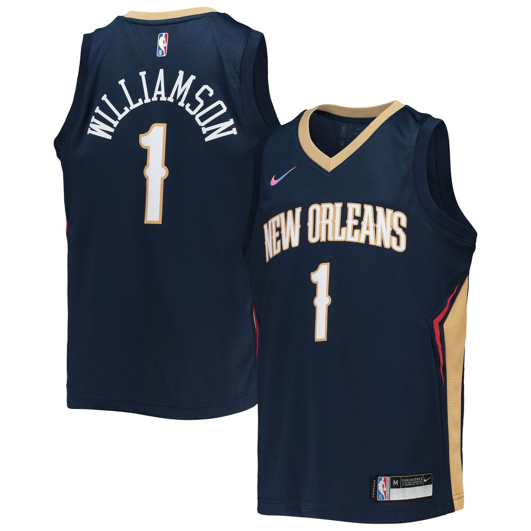 New Orleans Pelicans Zion Williamson Nike Youth 2021/22 Diamond Swingman Jersey - Icon Edition - Navy