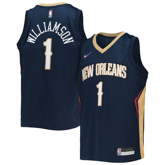 New Orleans Pelicans Zion Williamson Nike Youth 2021/22 Diamond Swingman Jersey - Icon Edition - Navy