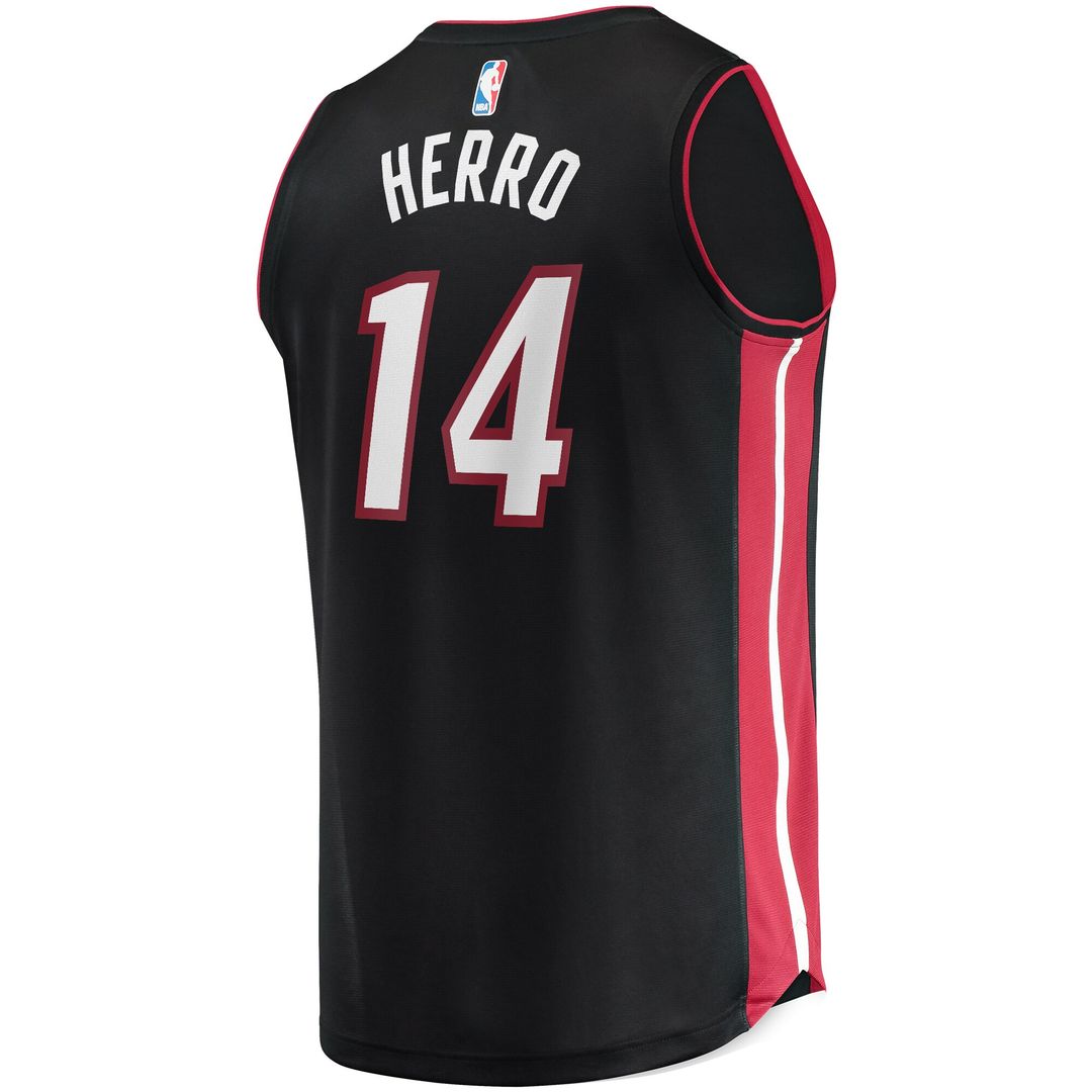 Miami Heat Tyler Herro Fanatics Fast Break Replica Jersey Black - Icon Edition