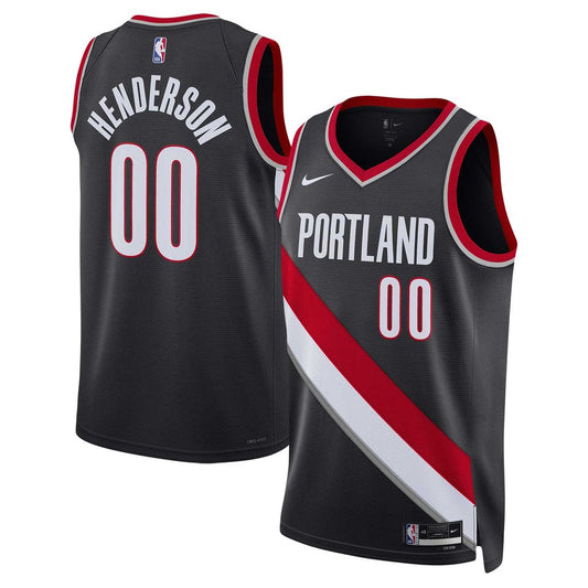 Portland Trail Blazers Scoot Henderson Nike Unisex 2023 NBA Draft Swingman Jersey - Icon Edition - Black